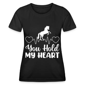 Du hast mein Herz gehalten - - Frauen Funktions-T-Shirt - Schwarz - Vorne - AI Model Female 172 light (172cm)