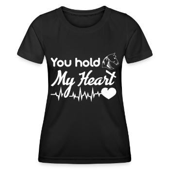 You hold my heart 1 - - Women's Functional T-Shirt - black - Front - AI Model Female 172 light (172cm)