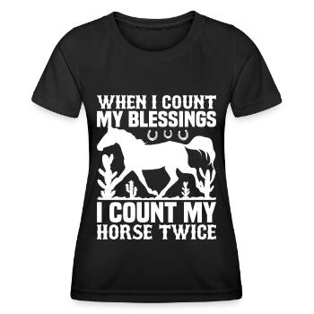 When I Count My Blessings, I Count My Pen - Women's Functional T-Shirt - black - Front - AI Model Female 172 light (172cm)
