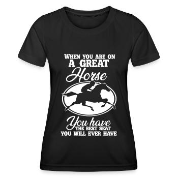 Si vous êtes assis sur un grand cheval, vous avez le - T-shirt sport Femme - noir - Devant - AI Model Female 172 light (172cm)