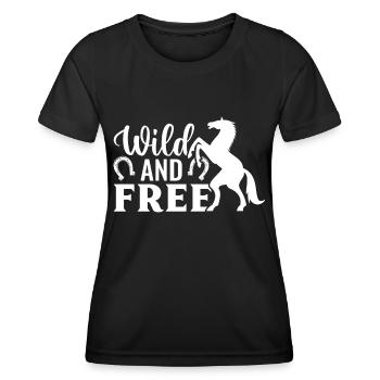 Wild und frei - (2) - Frauen Funktions-T-Shirt - Schwarz - Vorne - AI Model Female 172 light (172cm)
