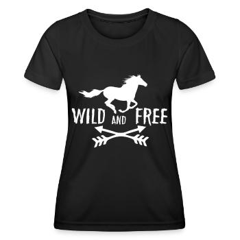 Wild und frei 2 - - Frauen Funktions-T-Shirt - Schwarz - Vorne - AI Model Female 172 light (172cm)