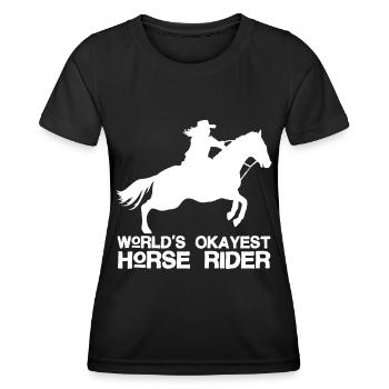 World’s Okayest Horse Rider 1 - - T-shirt sport Femme - noir - Devant - AI Model Female 172 light (172cm)