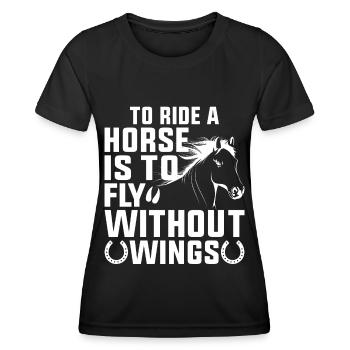 Monter à cheval, c’est voler sans ailes - T-shirt sport Femme - noir - Devant - AI Model Female 172 light (172cm)