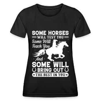 Certains chevaux vous testeront Certains le feront - T-shirt sport Femme - noir - Devant - AI Model Female 172 light (172cm)