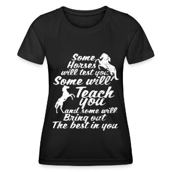 Certains chevaux vous testeront Certains le feront - T-shirt sport Femme - noir - Devant - AI Model Female 172 light (172cm)