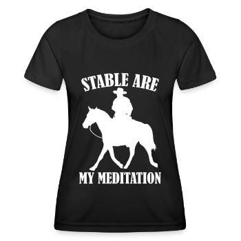 Stable Are My Meditation - - Frauen Funktions-T-Shirt - Schwarz - Vorne - AI Model Female 172 light (172cm)