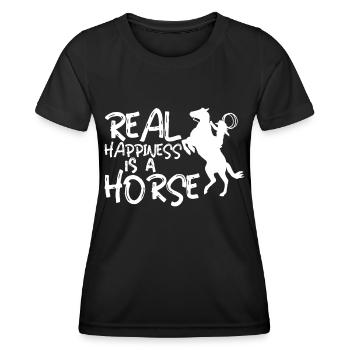 True happiness is a horse - - Women's Functional T-Shirt - black - Front - AI Model Female 172 light (172cm)