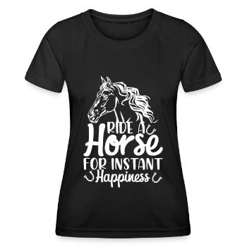 Ride a horse for instant happiness - (2) - Women's Functional T-Shirt - black - Front - AI Model Female 172 light (172cm)