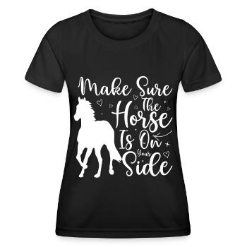 Assurez-vous que le cheval est de votre côté - - T-shirt sport Femme - noir - Devant - AI Model Female 172 light (172cm)
