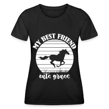 Mein bester Freund frisst Gras - - Frauen Funktions-T-Shirt - Schwarz - Vorne - AI Model Female 172 light (172cm)