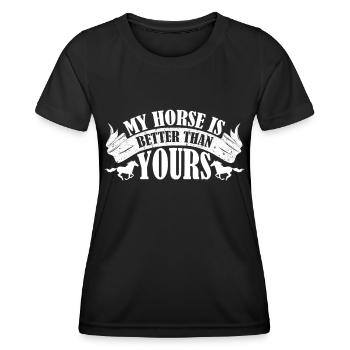 Mein Pferd ist besser als deins - - Frauen Funktions-T-Shirt - Schwarz - Vorne - AI Model Female 172 light (172cm)