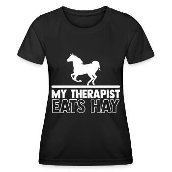 Mein Therapeut frisst Heu - - Frauen Funktions-T-Shirt - Schwarz - Vorne - AI Model Female 172 light (172cm)
