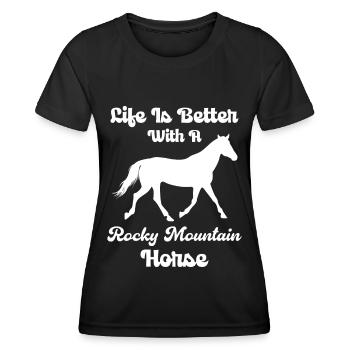 Life is better with a Rocky Mountain pen - Women's Functional T-Shirt - black - Front - AI Model Female 172 light (172cm)
