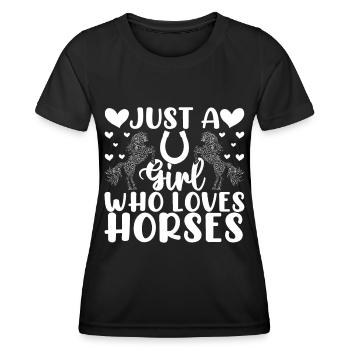Juste une fille qui aime les chevaux 1 - - T-shirt sport Femme - noir - Devant - AI Model Female 172 light (172cm)