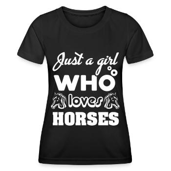 Just A Girl Who Loves Horses 16 - - Women's Functional T-Shirt - black - Front - AI Model Female 172 light (172cm)