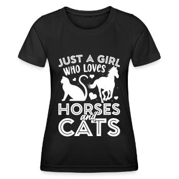 Juste une fille qui aime les chevaux et les chats - (Nur ein M - T-shirt sport Femme - noir - Devant - AI Model Female 172 light (172cm)