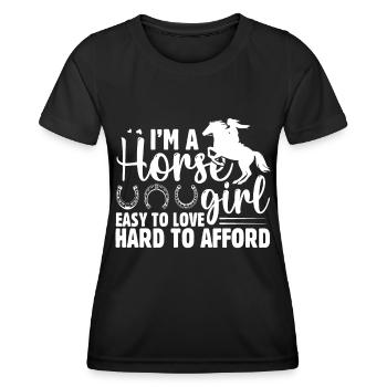 Je suis une fille de cheval, facile à aimer, - T-shirt sport Femme - noir - Devant - AI Model Female 172 light (172cm)