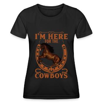 I'm here because of the cowboys - - Women's Functional T-Shirt - black - Front - AI Model Female 172 light (172cm)