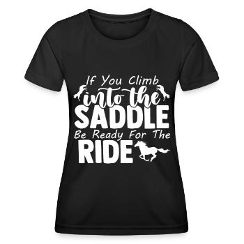 When you get in the saddle, be ready for the - Women's Functional T-Shirt - black - Front - AI Model Female 172 light (172cm)