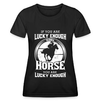 Si vous avez la chance de posséder un cheval - - T-shirt sport Femme - noir - Devant - AI Model Female 172 light (172cm)