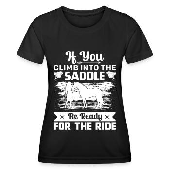 When you get in the saddle, be ready for the - Women's Functional T-Shirt - black - Front - AI Model Female 172 light (172cm)