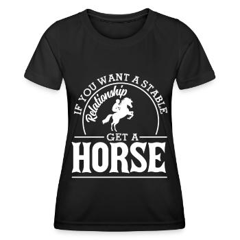 Si vous voulez une relation stable, obtenez - T-shirt sport Femme - noir - Devant - AI Model Female 172 light (172cm)