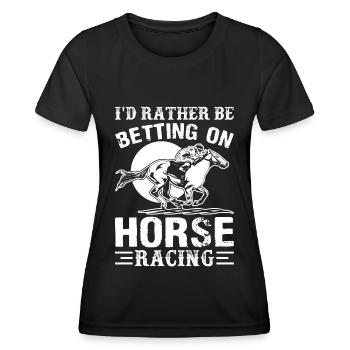 Je préfère parier sur les courses de chevaux - - T-shirt sport Femme - noir - Devant - AI Model Female 172 light (172cm)