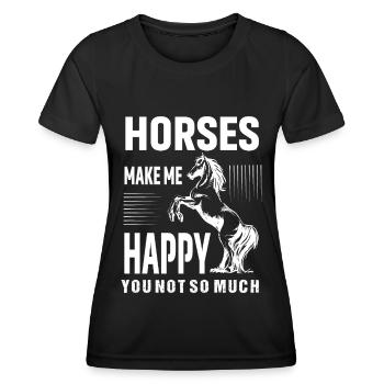 Les chevaux me rendent heureux - vous pas tellement - - T-shirt sport Femme - noir - Devant - AI Model Female 172 light (172cm)
