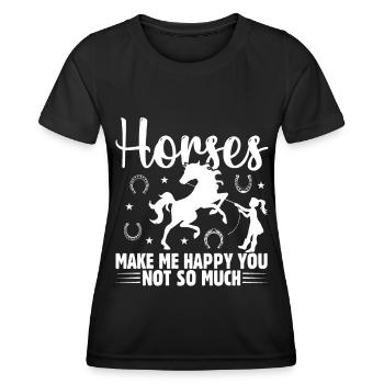 Les chevaux me rendent heureux pas tellement 1 - - T-shirt sport Femme - noir - Devant - AI Model Female 172 light (172cm)