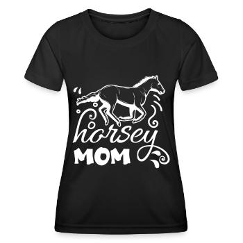 Pferdchen-Mama 1 - - Frauen Funktions-T-Shirt - Schwarz - Vorne - AI Model Female 172 light (172cm)