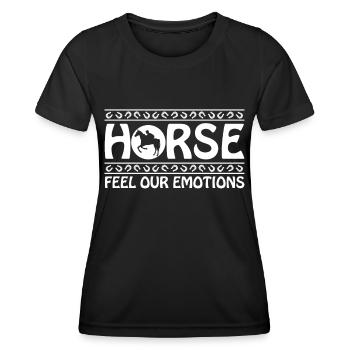 Horses feel our emotions - - Women's Functional T-Shirt - black - Front - AI Model Female 172 light (172cm)