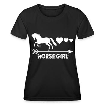 Pferd Mädchen 4 - - Frauen Funktions-T-Shirt - Schwarz - Vorne - AI Model Female 172 light (172cm)