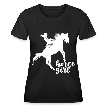 Fille de cheval - - T-shirt sport Femme - noir - Devant - AI Model Female 172 light (172cm)