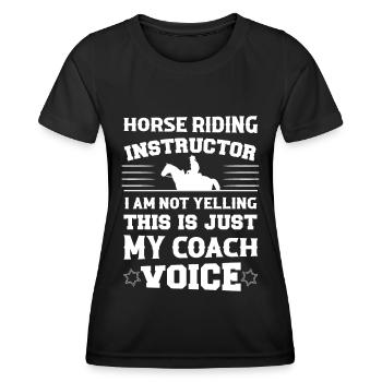 Reitlehrer Ich schreie nicht, das ist nur meine Tr - Frauen Funktions-T-Shirt - Schwarz - Vorne - AI Model Female 172 light (172cm)