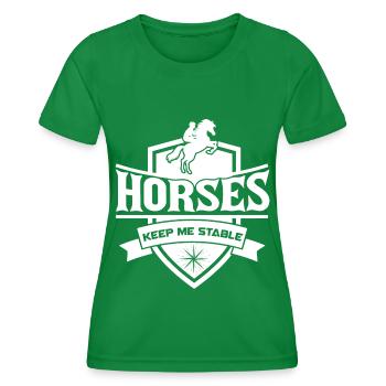 Pferde halten mich im Stall 6 - Horses Keep Me Sta - Women's Functional T-Shirt - kelly green - Front - AI Model Female 172 dark (172cm)