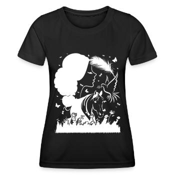 Fille Cheval - - T-shirt sport Femme - noir - Devant - AI Model Female 172 light (172cm)