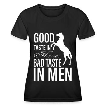 Bon goût chez les chevaux Mauvais goût b - T-shirt sport Femme - noir - Devant - AI Model Female 172 light (172cm)