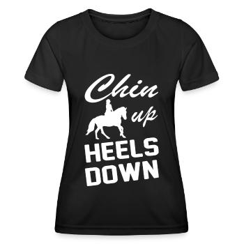 Chin Up Heels Down 2 - - T-shirt sport Femme - noir - Devant - AI Model Female 172 light (172cm)