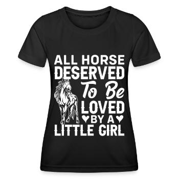 All horses deserve to be awarded by a small M - Women's Functional T-Shirt - black - Front - AI Model Female 172 light (172cm)
