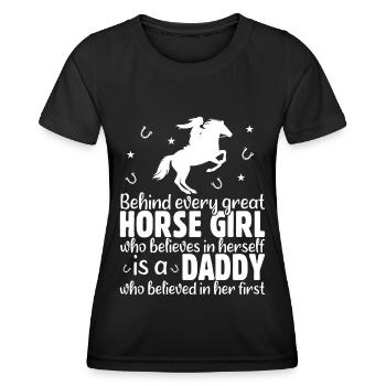 Derrière chaque grande fille de cheval - - T-shirt sport Femme - noir - Devant - AI Model Female 172 light (172cm)