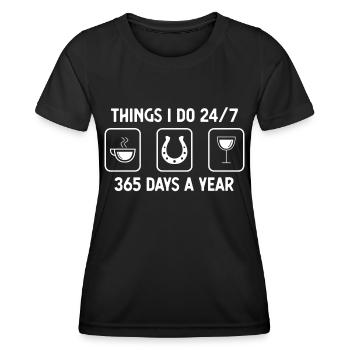 I think I do 24-7 365 days a year - wine - Women's Functional T-Shirt - black - Front - AI Model Female 172 light (172cm)