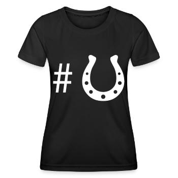 Hashtag - Fer à cheval - - T-shirt sport Femme - noir - Devant - AI Model Female 172 light (172cm)