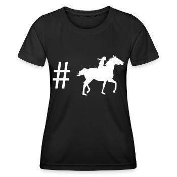Hashtag - Horseback Riding - - Women's Functional T-Shirt - black - Front - AI Model Female 172 light (172cm)
