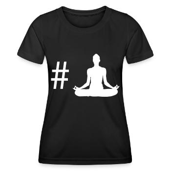 Hashtag - Yoga - - Women's Functional T-Shirt - black - Front - AI Model Female 172 light (172cm)