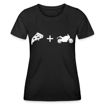 Pizza - Motorbike - - Women's Functional T-Shirt - black - Front - AI Model Female 172 light (172cm)