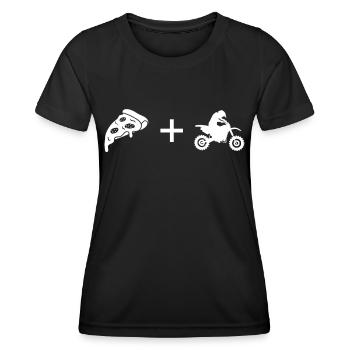 Pizza - Guy Motorcycle - - Women's Functional T-Shirt - black - Front - AI Model Female 172 light (172cm)