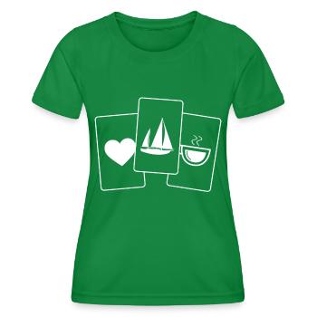 Herz - Kaffee - Segeln - - Frauen Funktions-T-Shirt - Kelly Green - Vorne - AI Model Female 172 dark (172cm)