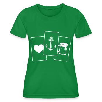 Herz - Bier - Anker - - Frauen Funktions-T-Shirt - Kelly Green - Vorne - AI Model Female 172 dark (172cm)