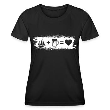 Grunge Rectangle - Heart - Beer - Sailing - Grunge Re - Women's Functional T-Shirt - black - Front - AI Model Female 172 light (172cm)